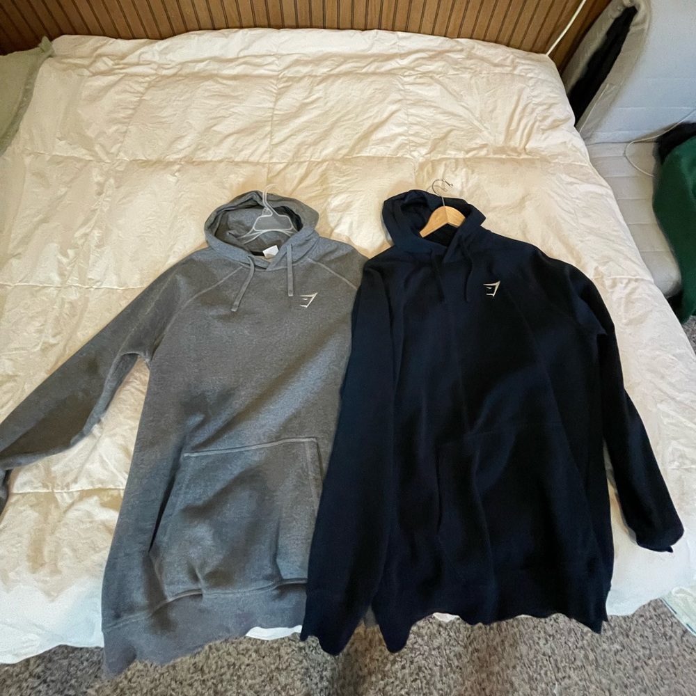 2x Gymshark Crest Hoodies Size Large